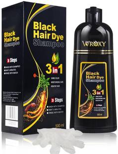 Wroxy Natural Herbal 3 in 1 Hair Dye Instant Black Hair Shampoo for Women & Men