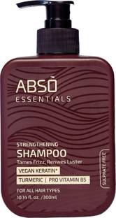 abso essentials Strengthening Shampoo |Vegan Keratin, Turmeric|Tames Frizz, Strengthens hair