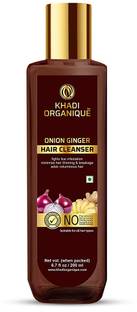 khadi ORGANIQUE Onion Ginger Hair Cleanser / Shampoo Fights Lice Infestation Minimize Hair Thinning & Breakage Adds Voluminous Hair