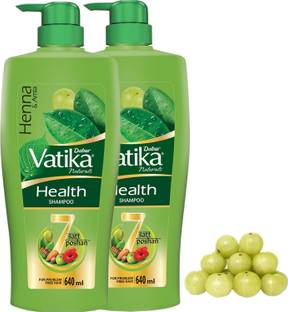 DABUR VATIKA Health Shampoo, Heena & Amla Pack of 2..