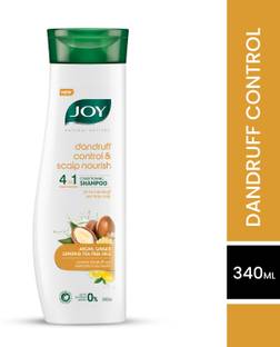 Joy Natural Actives Dandruff Control and Scalp Nourish 4 in 1 Multi Action Conditioning Shampoo | With Lemon and Tea Tree Oils, Argan, Ginger | Anti-Dandruff Conditioning Shampoo
