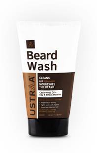 USTRAA Beard Wash Woody | Sulphate free Beard Wash | Thick Foam | No Post-wash Dryness