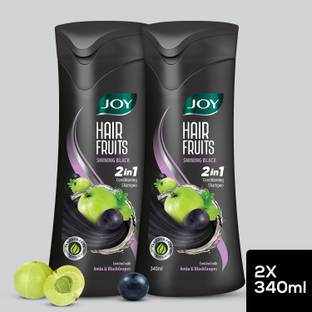 Joy Hair Fruits Shining Black Conditioning Shampoo (Pack of 2 x 340 ml)