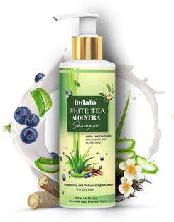 Indalo White Tea Aloevera Shampoo for Oily Hair with Anti-Dandruff & Damage Hair Repair