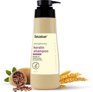 inatur Keratin Shampoo For Hair Strengthening With Wheat Protein | Sulphate-free