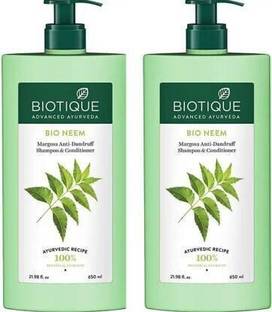 BIOTIQUE Ayurveda neem Shampoo 650 ML( Pack of 2 )Men & Women