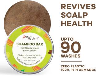 Earth Rhythm Shikakai Shampoo Bar with Reeta & Amla Extracts, Sulphate & Paraben Free