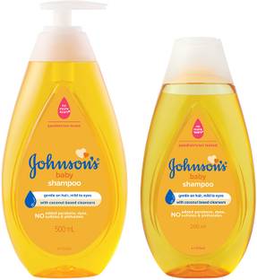 JOHNSON'S BABY No More Tears Shampoo (500ml+200ml) Home & Travel Combo Pack