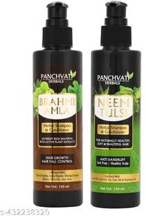 panchvati Brahmi Amla + Neem Tulsi Herbal Shampoo Each 150 ml, (Combo of-2)