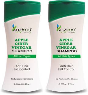 Kazima Apple Cider Vinegar Shampoo (200ml Pack of 2) with Coconut Milk Proteins | Argan oil & Miracle 10 Natural Ingredient in 1 | Idea For Intensive Repair & Revitalize, Frizz Defy Luster, Total Radiance, Perfect Color Protection