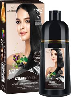 Americolor 3D Color Black Hair Dye Nourishing Expert Shampoo for Women | 100% Grey Coverage