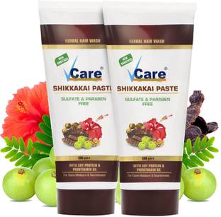 Vcare Shikkakai Paste Herbal Hair Wash with Soy Protein and Provitamin B5 (Pack Of 2)