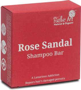 RUSTIC ART Rose Sandal Hair Cleansing Bar (Shampoo Bar) (75 g )