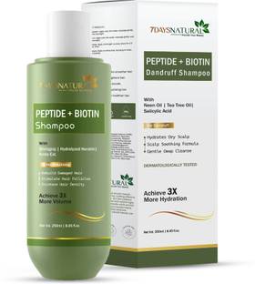 7days natural Peptide Shampoo with Tea tree oil & Salicylic Acid for Anti Dandruff | Hair Fall