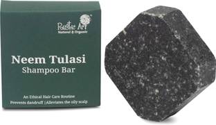 RUSTIC ART Neem Tulsi Hair Cleansing Bar 75 g (Shampoo Bar) (75 g )
