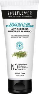 Soulflower Anti Dandruff Shampoo for Itchy & Flaky Scalp with Salicylic Acid, Tea Tree