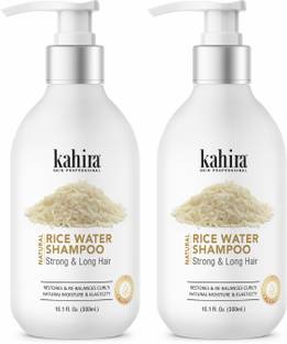 Kahira राइस वॉटर शैम्पू मजबूत और लंबे बाल रेस्टोर्स और री-बैलेंस कर्ल की नैचुरल मॉइस्चर और इलास्टिसिटी पैराबेन्स, सल्फेट और सिलिकॉन से मुक्त