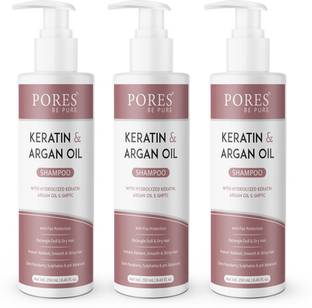 PORES BE PURE Keratin Shampoo for Smooth & Shiny Hair With Argan Oil & Keratin Shampoo
