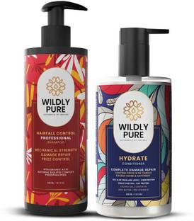 Wildly Pure Natural Hair Fall Control Shampoo & Conditioner Combo 7X Strength Healthy Scalp