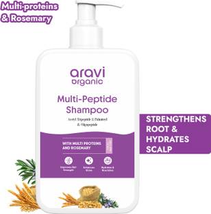 Aravi Organic Anti-Hairfall Multi Peptide Shampoo-Acetyl Tripeptide 3,Oligopeptide & Rosemary