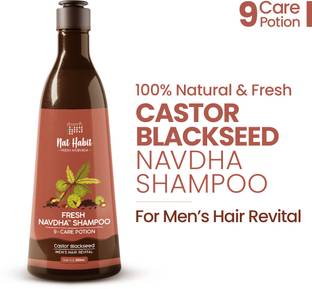 Nat Habit Natural Hair Shampoo For Men, Hairfall & Dandruff Control, Revital & Nourishment