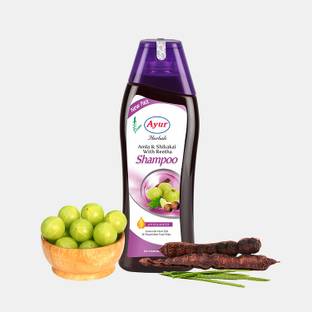 AYUR HERBALS Amla & Shikakai Shampoo with Reetha I Best for Hair Fall I