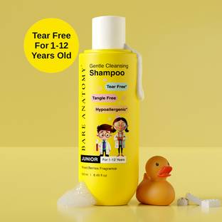 BARE ANATOMY Junior Gentle Cleansing Kids Shampoo | Tear-free & Hypoallergenic | 1-12 Yr Old