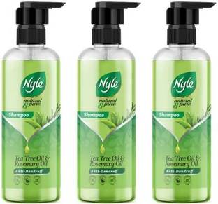 Nyle Natural & Pure Anti Dandruff Shampoo With Tea Tree & Rosemary Oil, 300 ml x 3