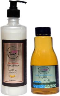 INDO POWER Da105- ROOT ACTIVATOR SHAMPOO 500g. + DAILY SHINE & PROTECT HAIR OIL 200ml.