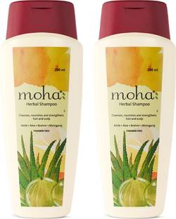 Moha Herbal Shampoo with Benefits of Amla, Aloe, Brahmi & Bhringaraj (Pack of 2)