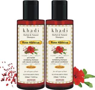 Satvayush Khadi Hibiscus Rose Shampoo -SLS Paraben free Natural & Herbal