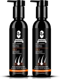 MUUCHSTAC Herbal Shampoo with Inbuilt Conditioner, ( 2 items in a Set )