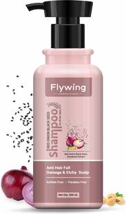 flywing Red Onion Black Seed Shampoo | Anti-Hair fall | With Herbal Extract |SLS FREE