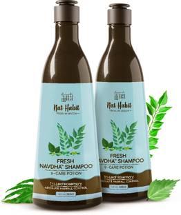 Nat Habit Navdha Anti-Hair Fall Tri-leaf Rosemary Shampoo For Women & Men, Paraben Free