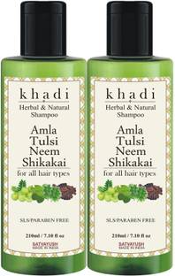 Satvayush Khadi Amla Tulsi Neem Shikakai Shampoo SLS-Paraben free Natural & Herbal