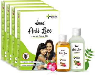 Vcare Anti Lice Shampoo, Anti Lice Oil (Pack of 4), Head Lice Treatment