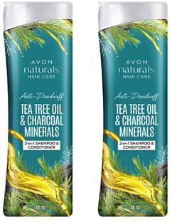 Avon Naturals Tea Tree Oil & Charcoal 2-in-1 Shampoo and Conditioner( Pack of 2)