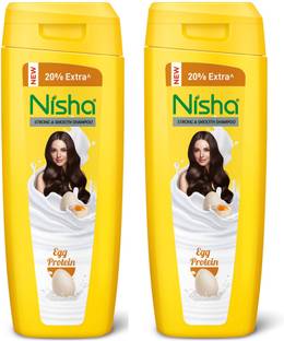 Nisha Egg Protein Shampoo For Strong & Smooth Hair, 180 ML - Pack Of 2
