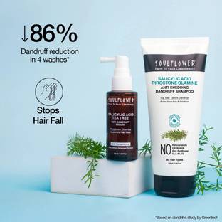 Soulflower Anti Dandruff Serum & Shampoo | Removes Dandruff, Controls Itchy & Flaky Scalp