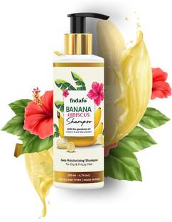 Indalo Banana Hibiscus Hair Shampoo for Dry & Frizzy Hair with Vitamin E & Cruelty-Free