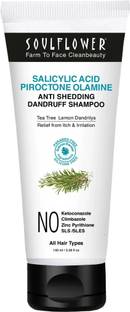 Soulflower Anti Dandruff Shampoo for Itchy & Flaky Scalp with Salicylic Acid, Tea Tree