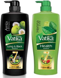 Dabur Shampoo(Long & Black / Health) 640ml each Pack-2