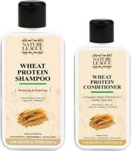 Nature League Wheat Protein, Shampoo + Conditioner Combo Set, Sulphate & Paraben Free