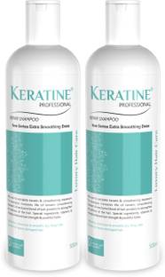KERATINE PROFESSIONAL Keratin + Smoothing Sulphate Free Shampoo (Pack of 2, 500ML Each)