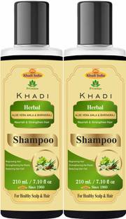 Premium Khadi Natural Aloe Vera Amla Bhringraj Shampoo - Pack of 2