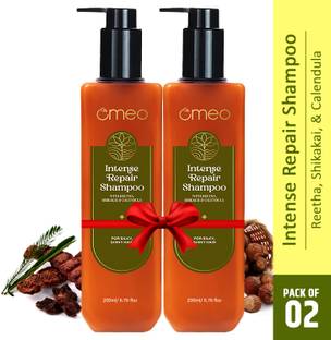 Omeo Intense Repair Shampoo with Benefits of Reetha, Shikakai, Calendula (Pack of 2)