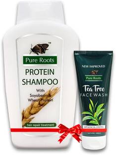 Pure Roots Protein Shampoo 500ml | Combo Offer | Get 60ml Tea Tree Face Wash