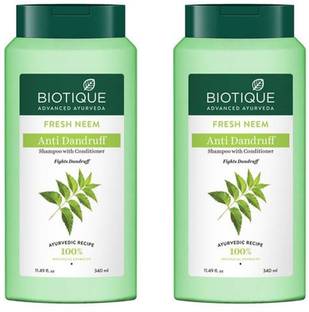 BIOTIQUE Advance Ayurveda Fresh Neem Anti Dandruff Shampoo & Conditioner 340ml(Pack of 2)