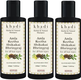 Satvayush Khadi Amla Reetha Shikakai Bhringraj Shampoo Best Anti Hailfall & Anti Dandruff