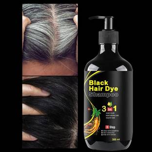 ACTIWOW 3 IN 1 HAIR DRY SHAMPOO PERMANENT BLACK COLOR WITH KERA-GAIN SHAMPOO _ IOJHYG